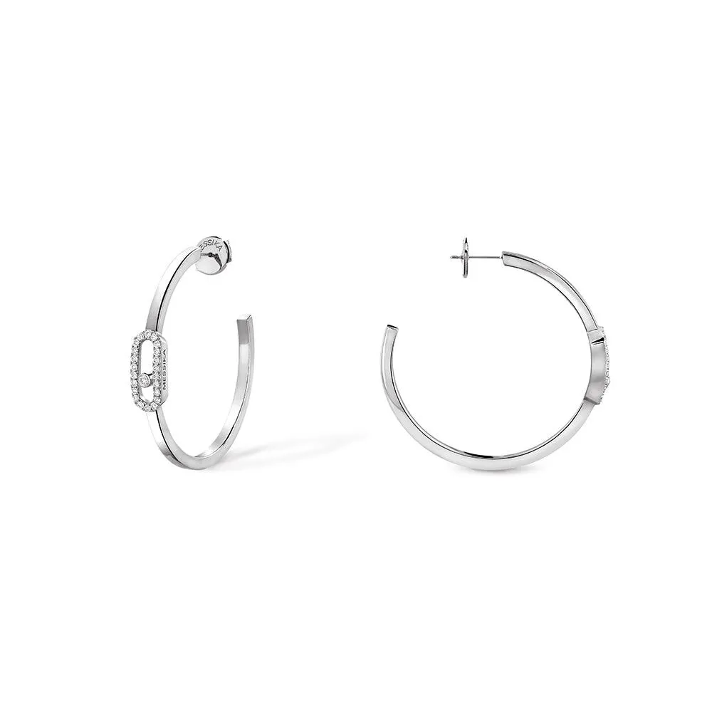 0.30ctw White Gold Diamond Small Hoop Earrings