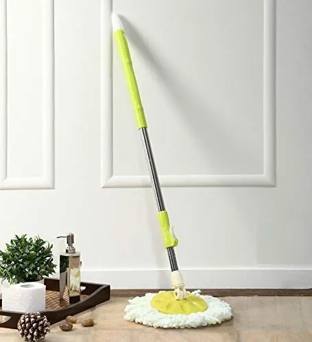 0842 Home Cleaning - Stainless Steel 360 Degree Rotating Pole Microfiber Mop Rod Stick