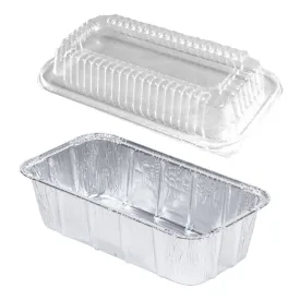 1 1/2 lb. Aluminum Foil Loaf Pan w/Dome Lid 50/PK