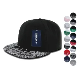 1 Dozen Decky Bandana Snapback Two Tone 6 Panel Flat Bill Hats Caps Wholesale Lots