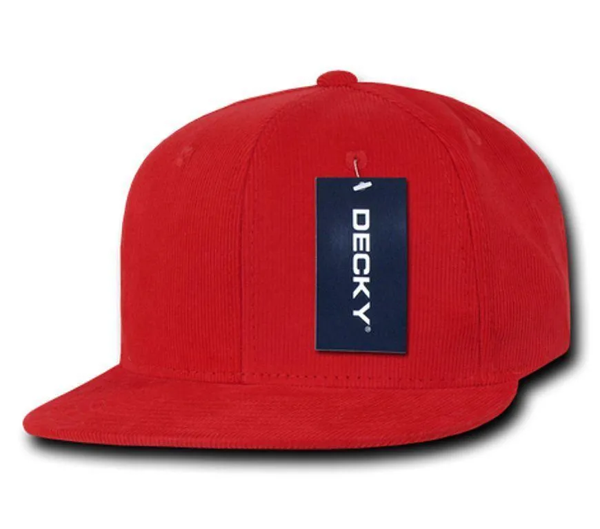 1 Dozen Decky Corduroy Snapback 6 Panel Constructed Baseball Hats Caps Wholesale Lots!