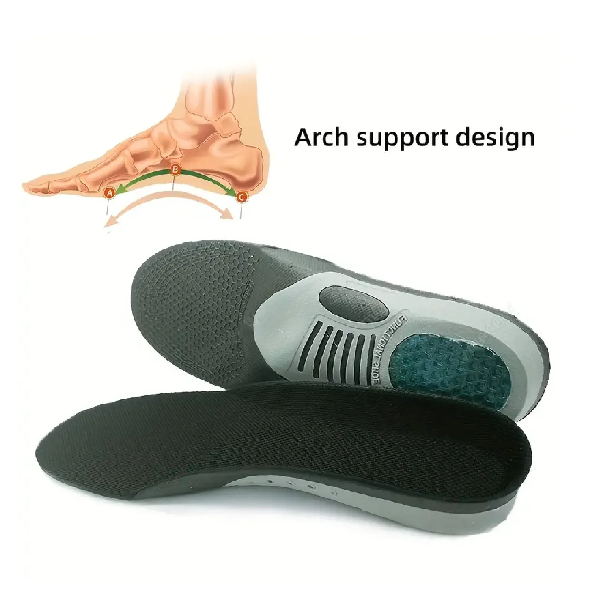 1 Pair 3D Arch Support Orthopedic Sports Insoles For Women / Men Flat Foot L Orthopedic Plantar Fasciitis Insole Pad Foot Pain Insoles(35-46)