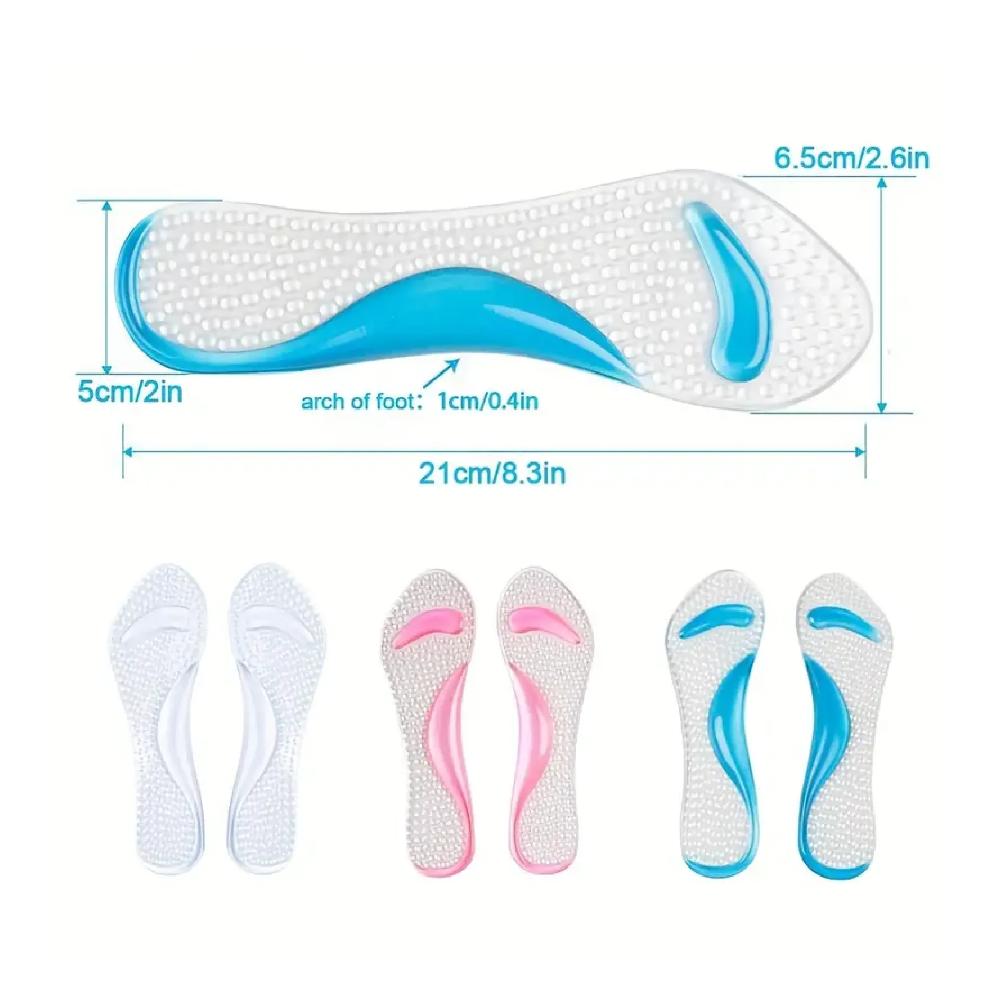 1 Pair Of Arch Support Pad High Heels Non-slip Massage Adjustable Insole Women's Flat Foot Arch Support Pad