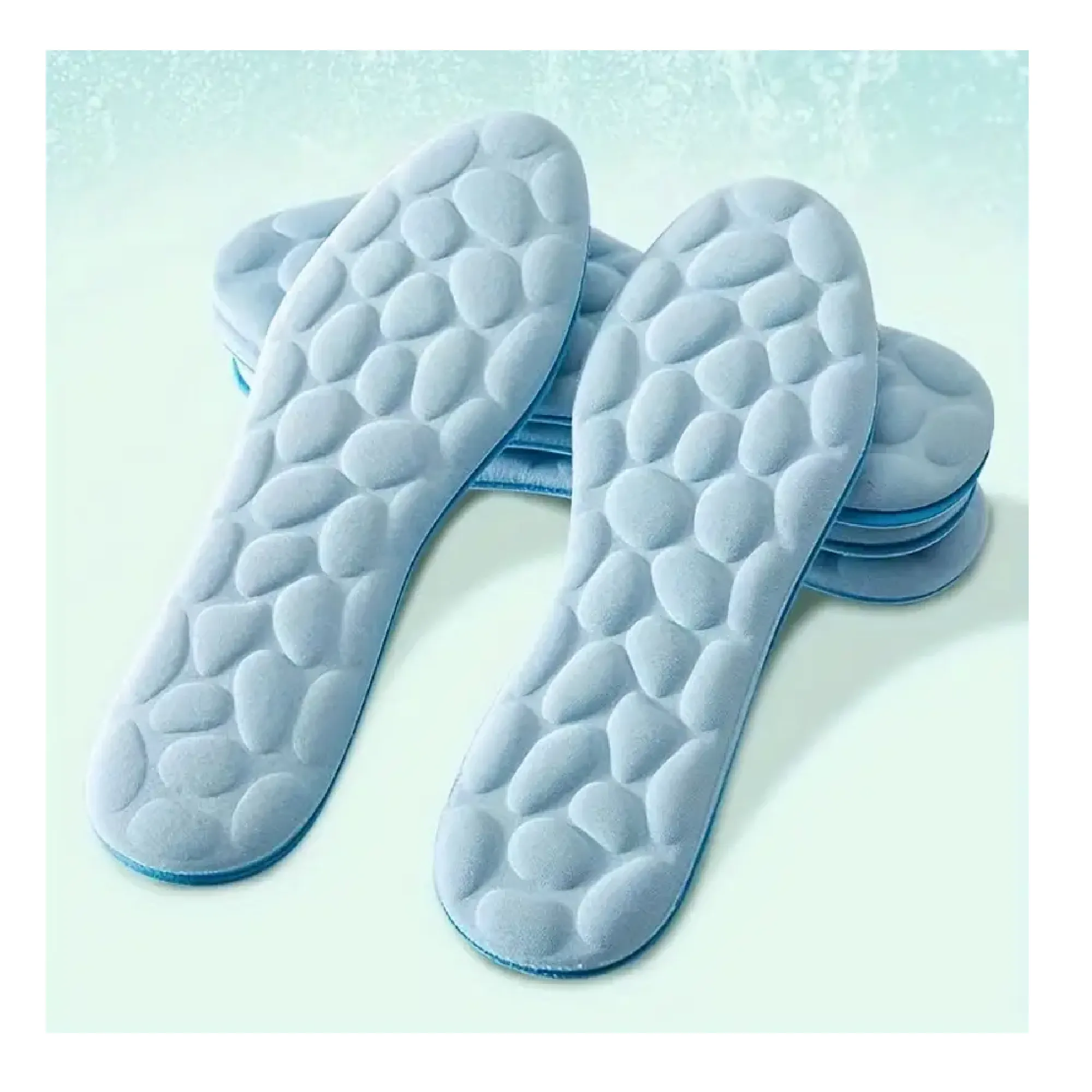 1 Pair Unisex 5D Cobblestone Massage Sport Insoles, Nano Anti-bacterial, Odor Removal, Rapid Sweat Absorbent Insoles-Soft&Comfortable Enjoy Sport With Feet Health