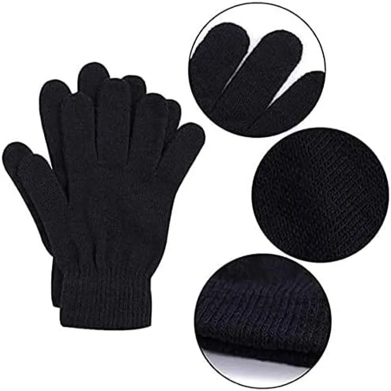 10 Pairs Adults Magic Winter Gloves, Warm Stretchy Knit Gloves