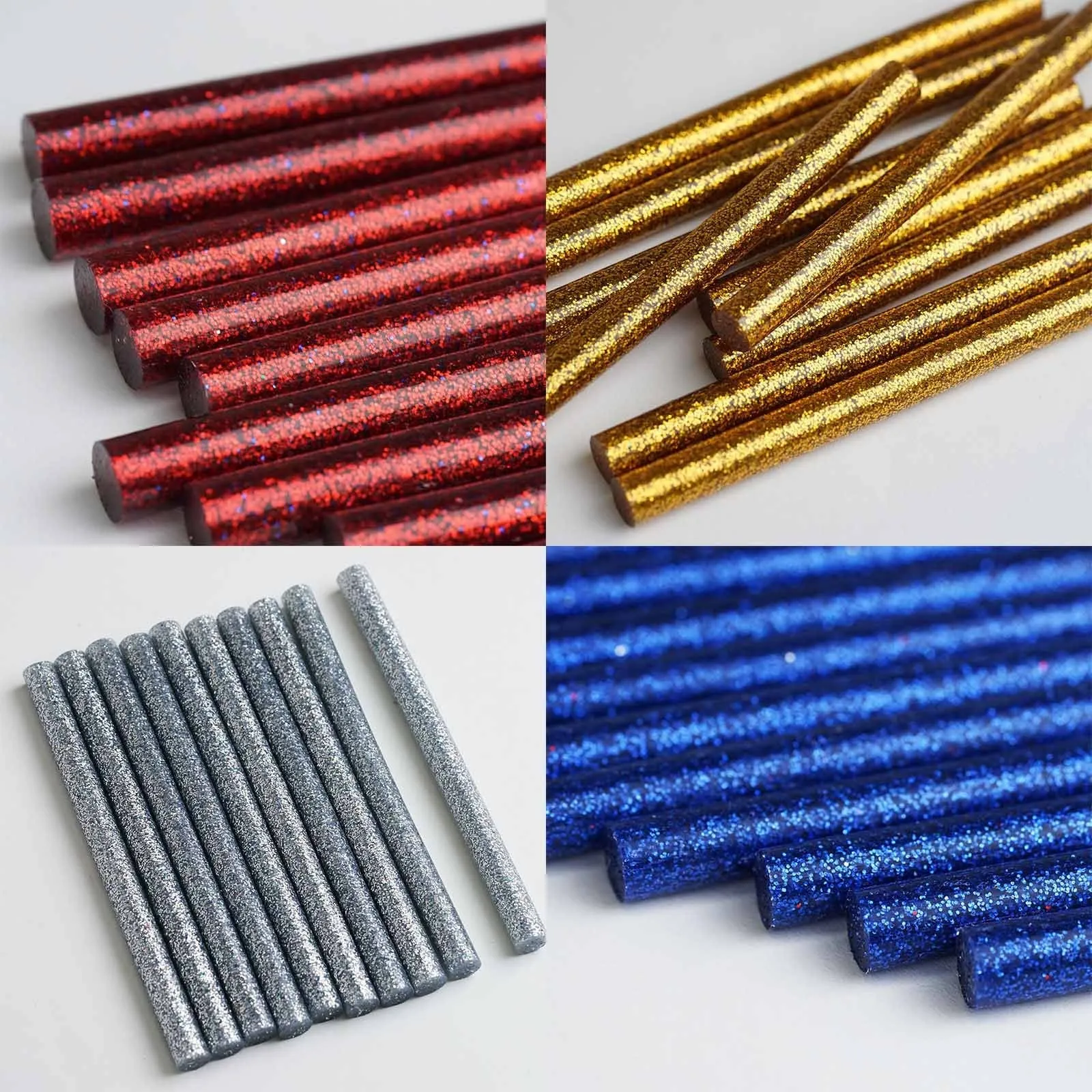 10 pcs Gold Glitter Hot Melt Glue Sticks For DIY Art Craft Sealing Repair Tool - 7mm x 4"