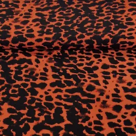 100% Viscose - Animal Print - Rust