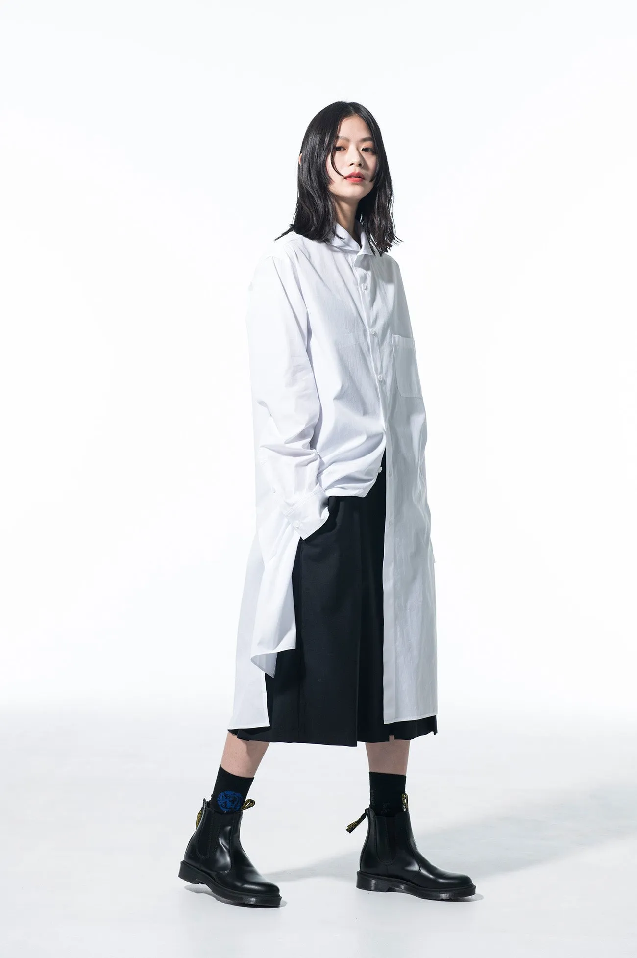 100/2 BROAD SHAWL COLLAR LONG SHIRT