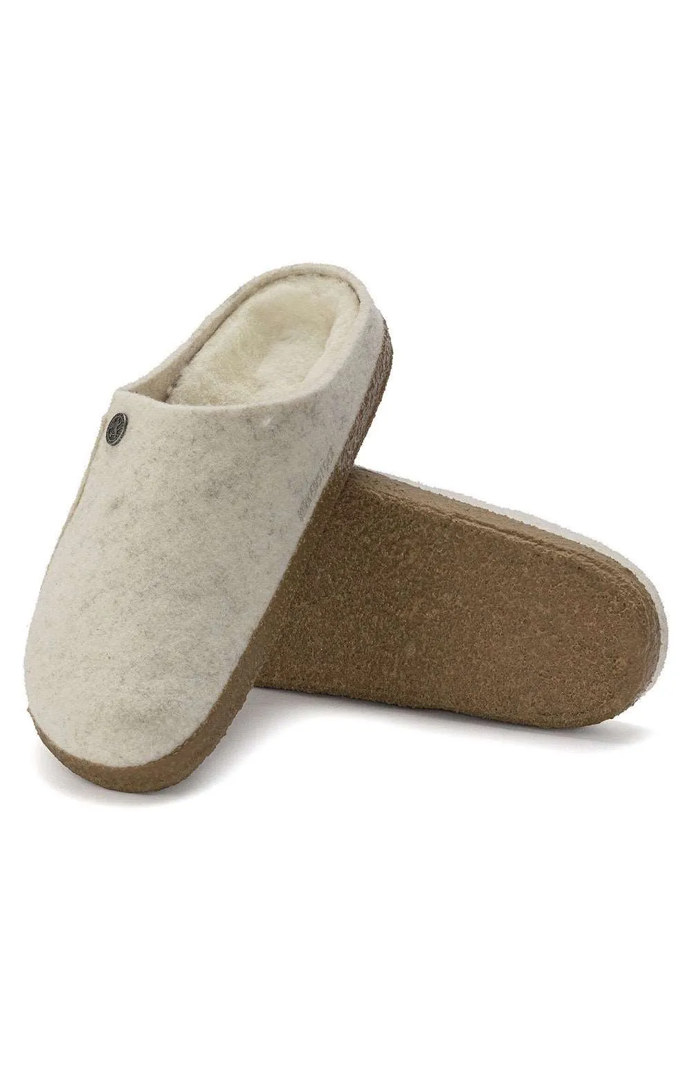 (1023195) Zermatt Shearling Wool Felt Slippers - Ecru