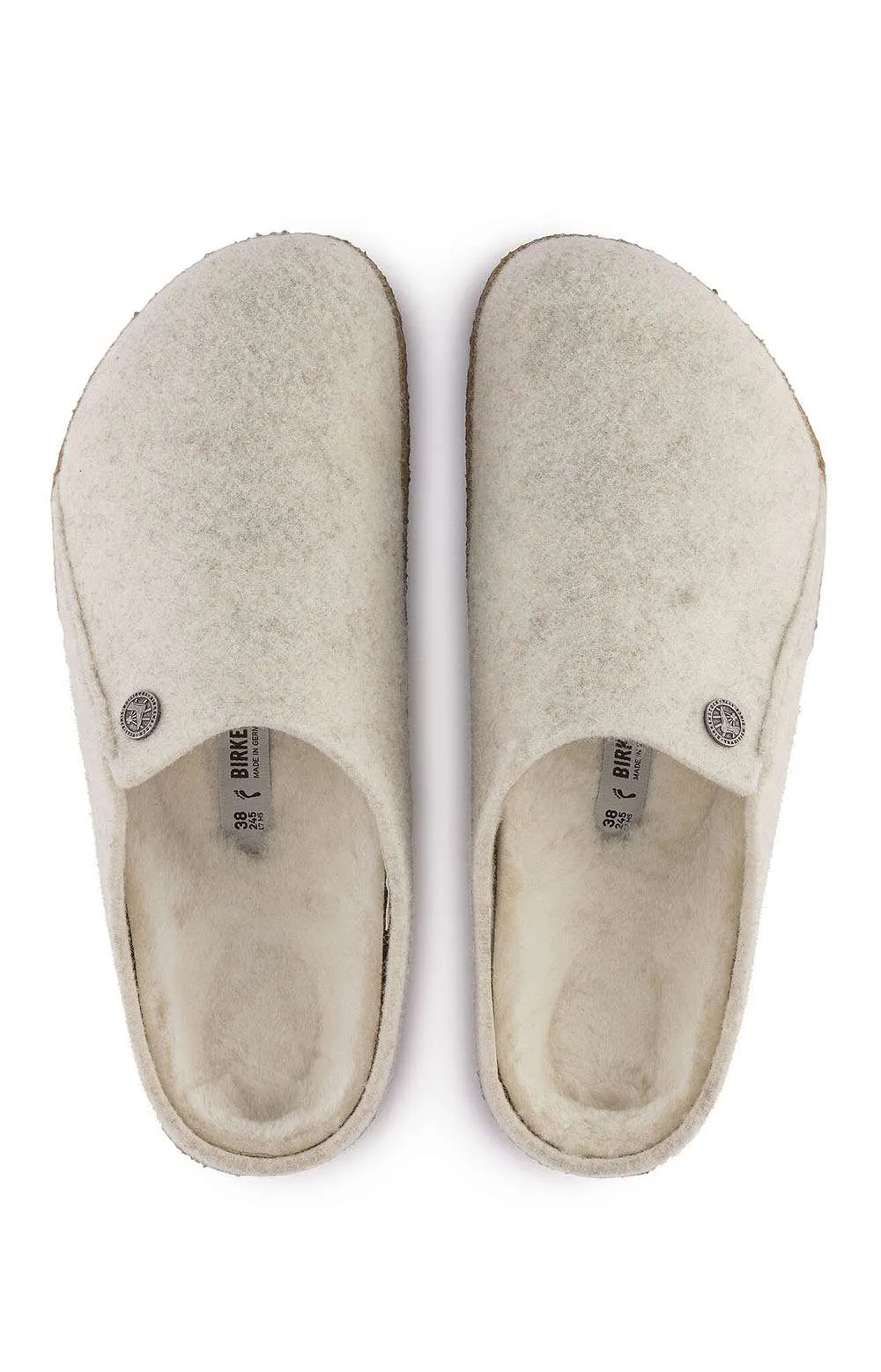 (1023195) Zermatt Shearling Wool Felt Slippers - Ecru