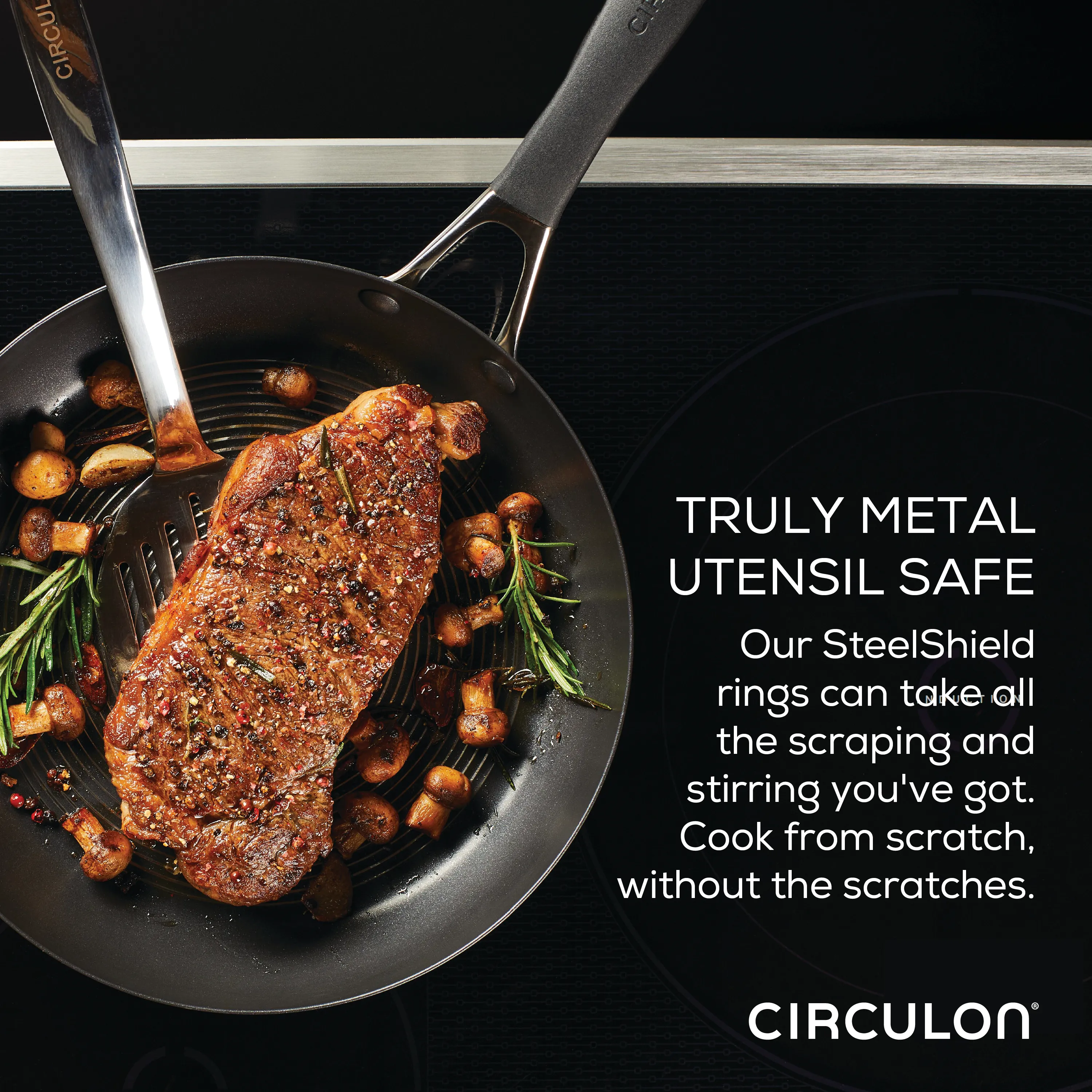 10.25-Inch Stainless Steel and Hybrid Nonstick Frying Pan