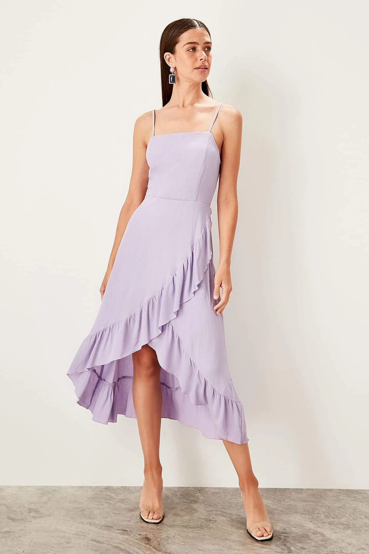 11646 Lilac Hi-Low Strap Dress