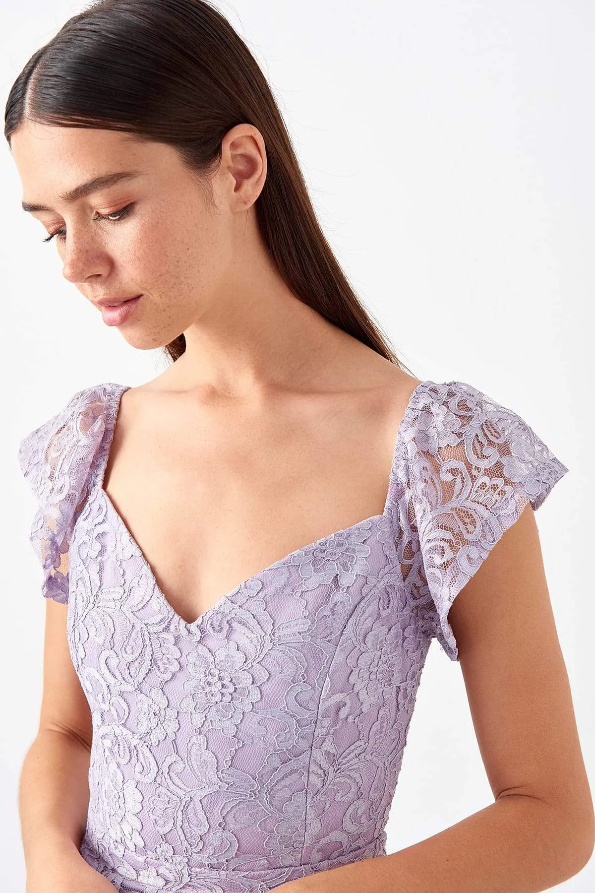 11699 Lilac Lace Pencil Dress