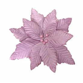 12.5" Dia Velvet Poinsettia: Lavender