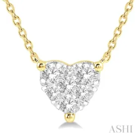 1/4 Ctw Lovebright Diamond Heart Necklace in 14K Yellow and White Gold