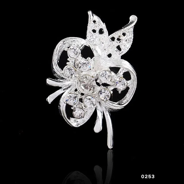 14 types Fashion 2017 Bridal Bouquet Flower Pattern Brooch Pin Rhinestone Inlaid Crystal Women Wedding Brooches Fine Jewelry