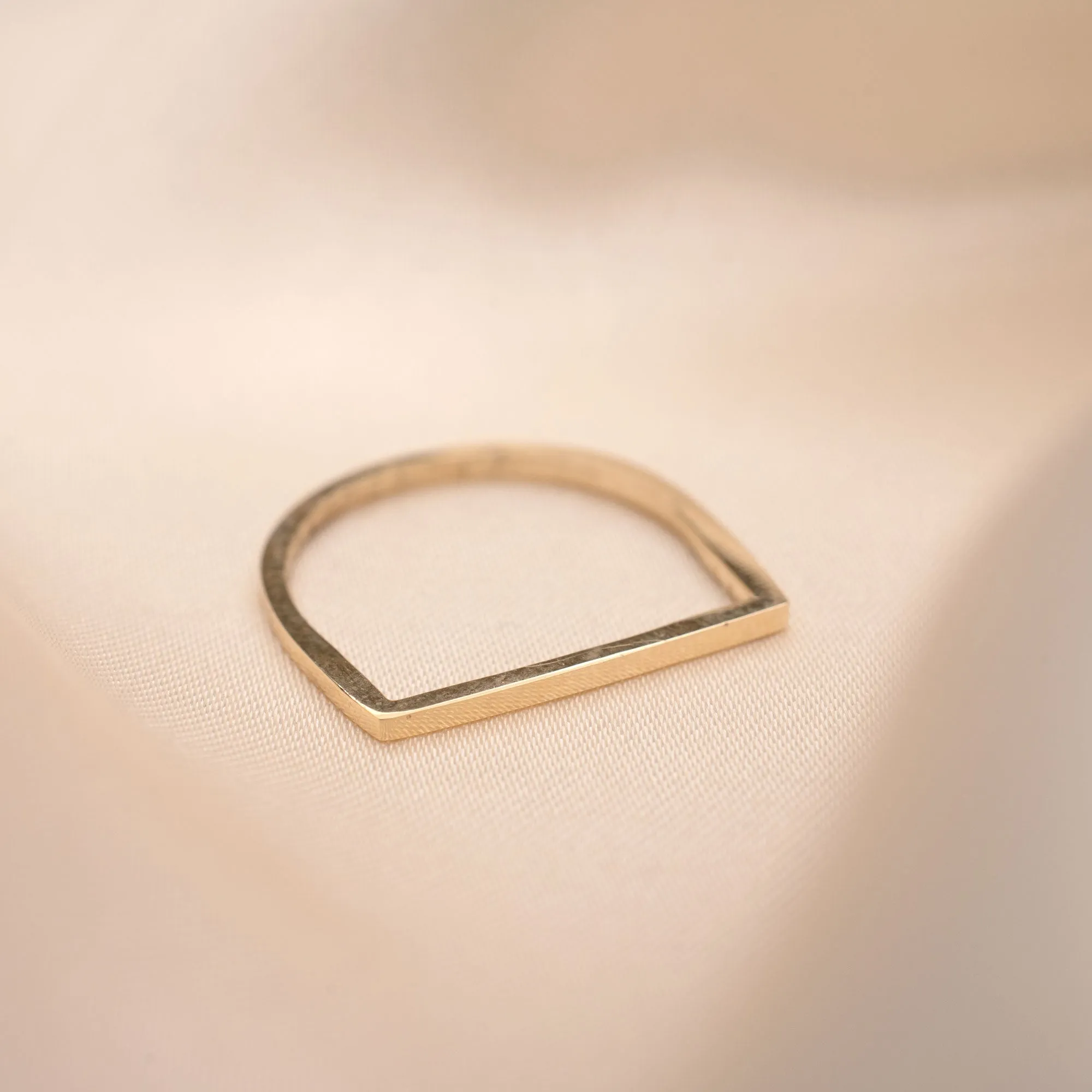 14k Gold Flat Bar Ring