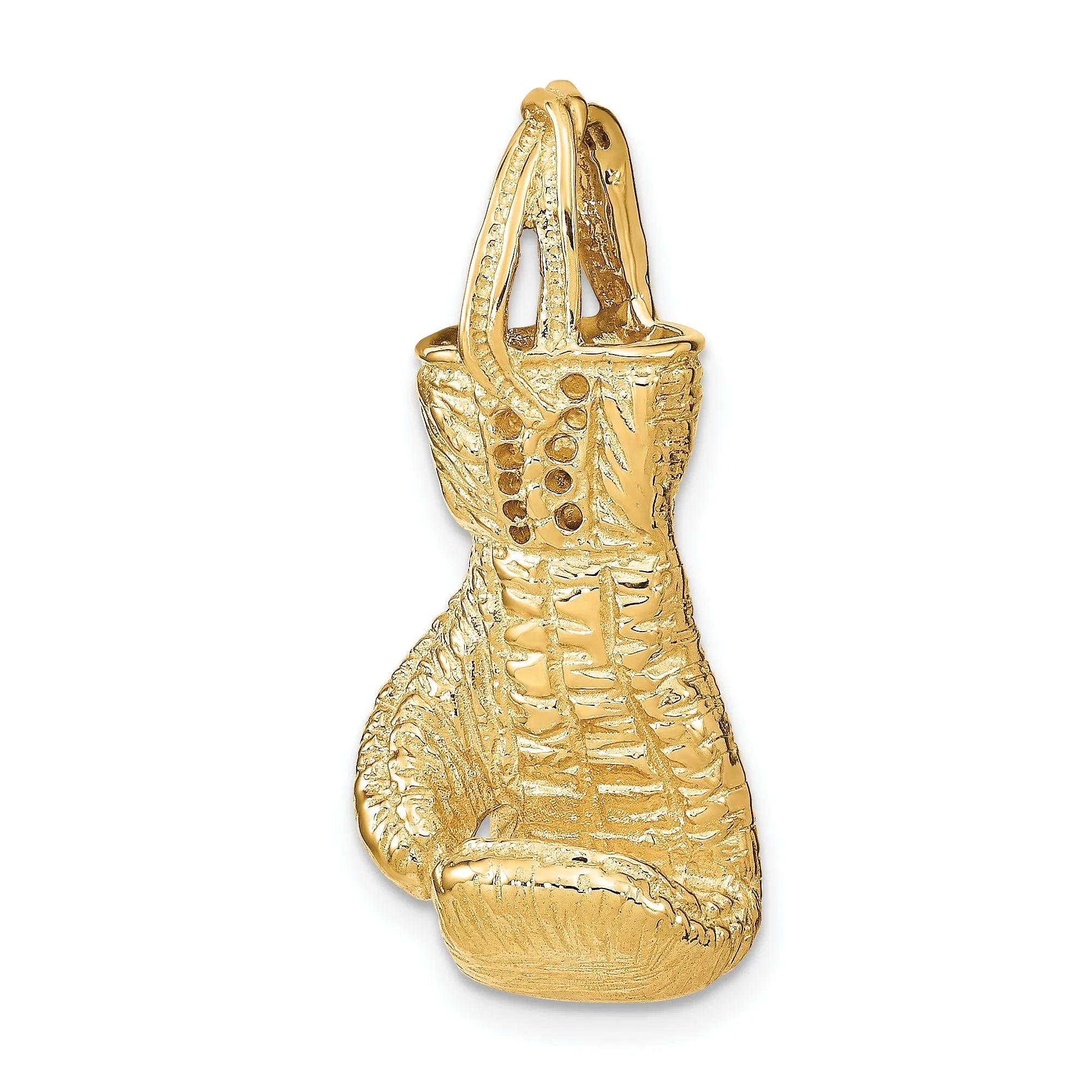 14k Yellow Gold Boxing Glove 3 D Charm Pendant