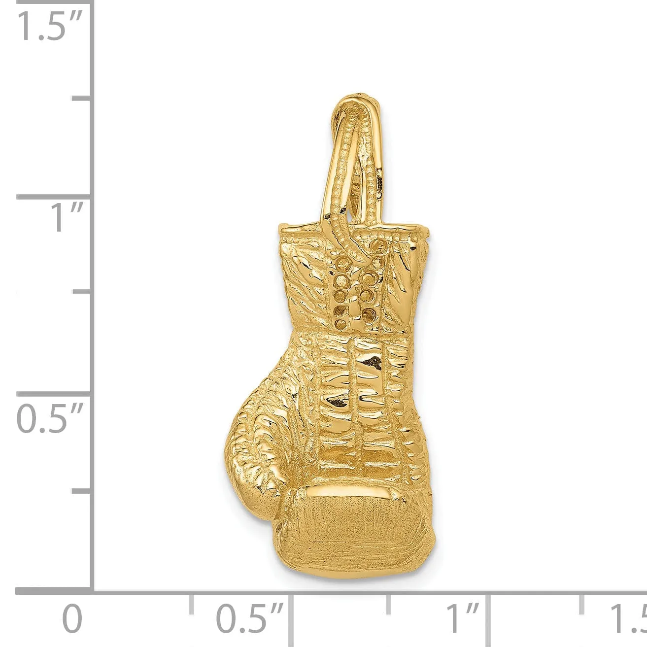 14k Yellow Gold Boxing Glove 3 D Charm Pendant