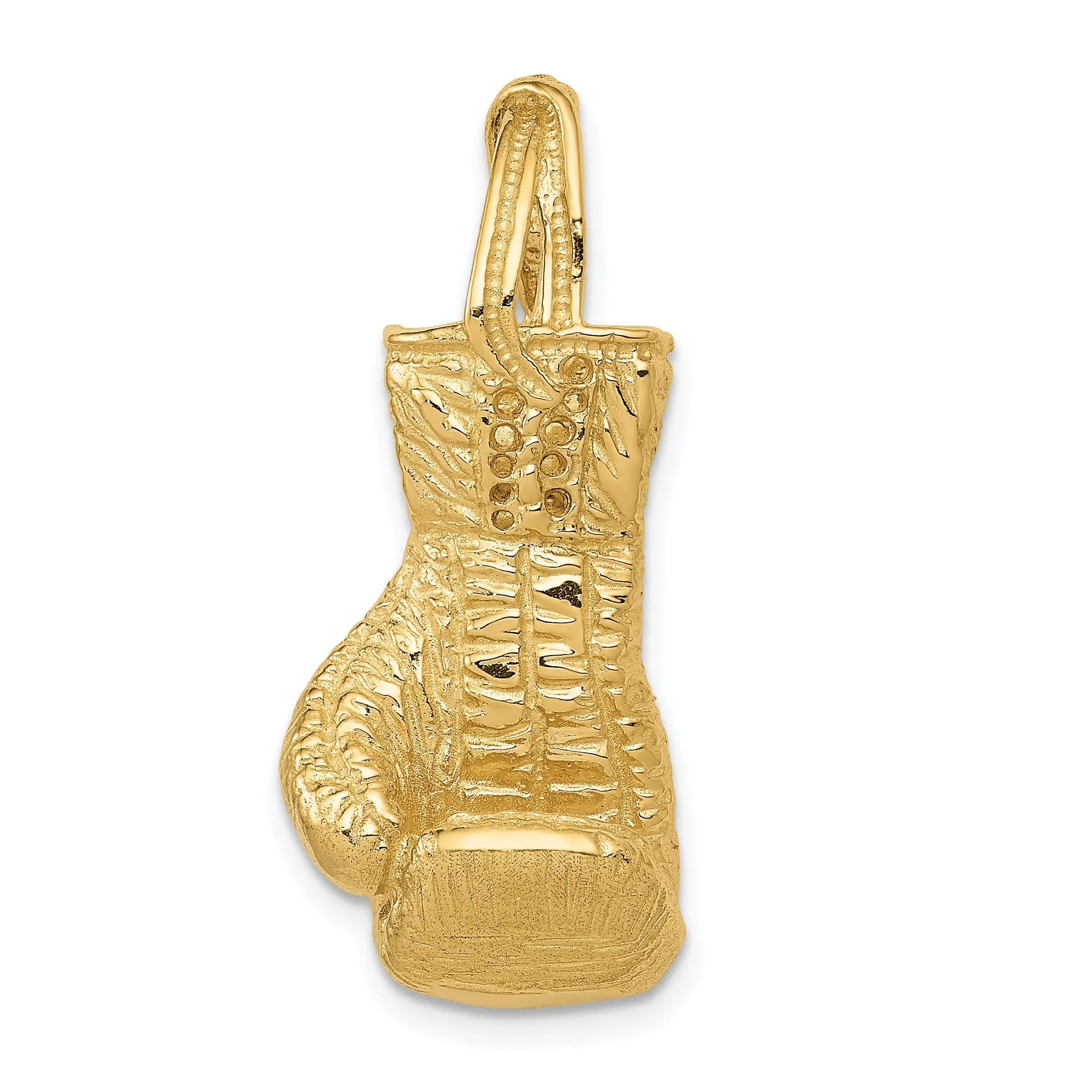 14k Yellow Gold Boxing Glove 3 D Charm Pendant