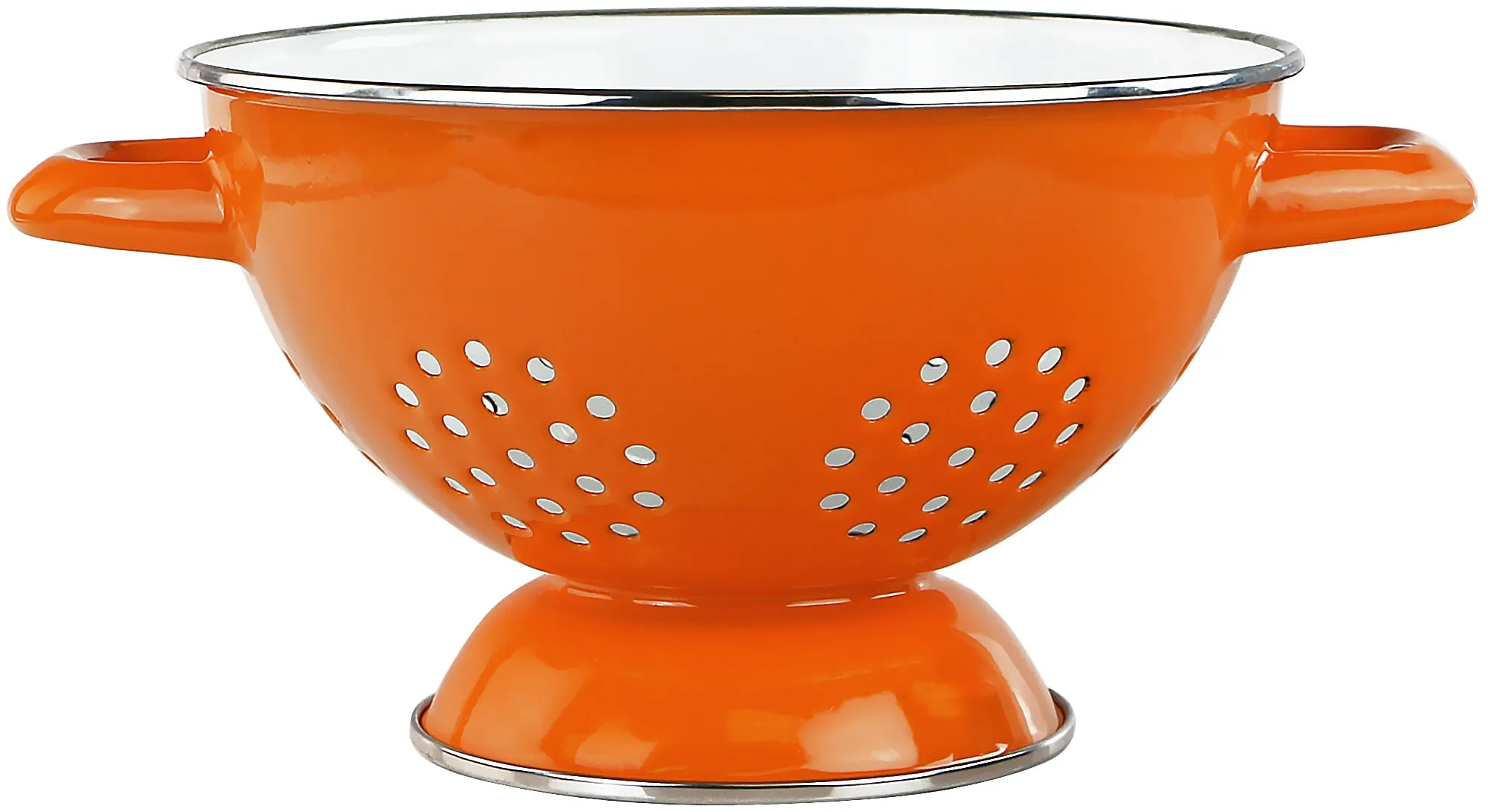 1.5 Quart Heavy Enamel-on-Steel Colander, Orange