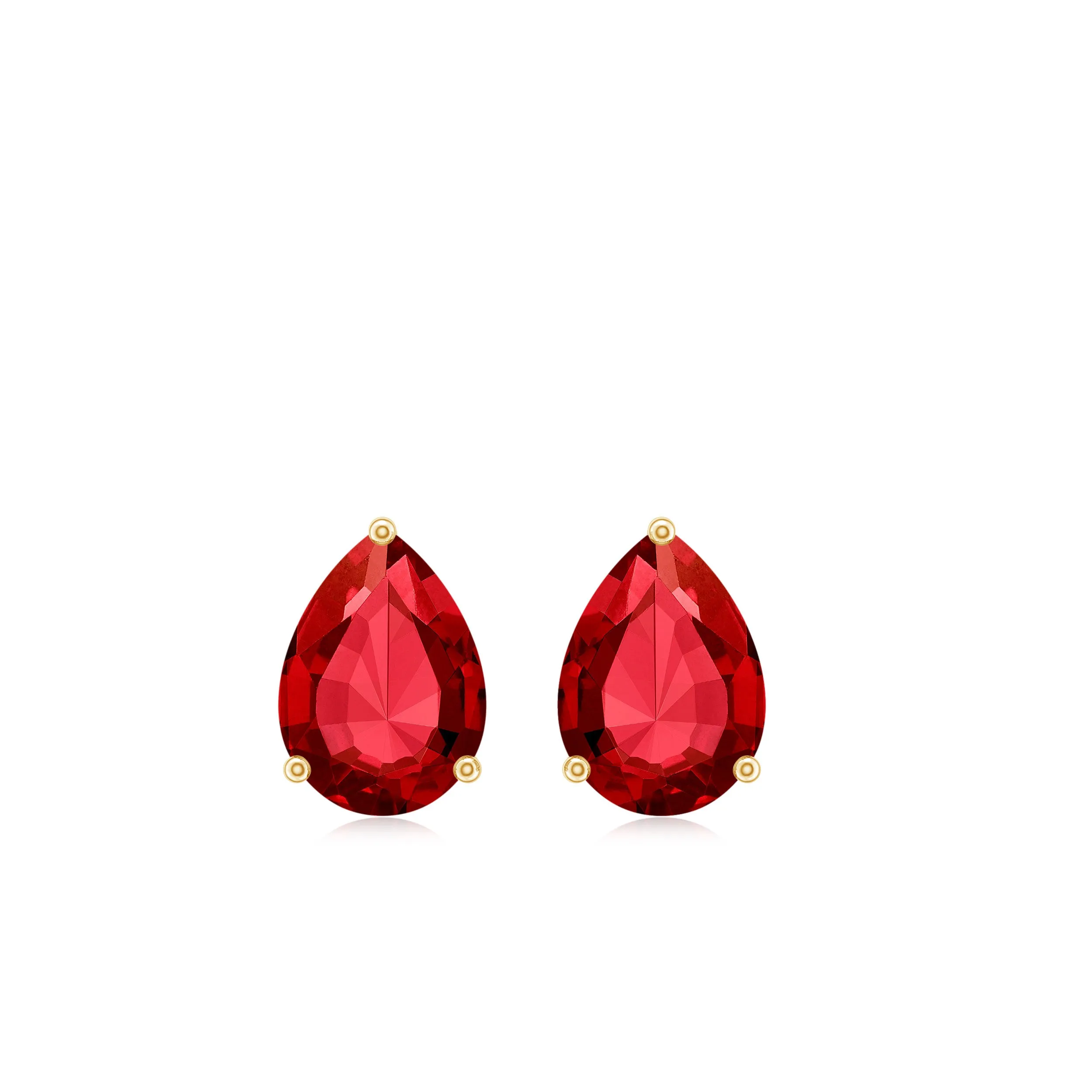 1.50 CT Pear Cut Created Ruby Solitaire Earrings