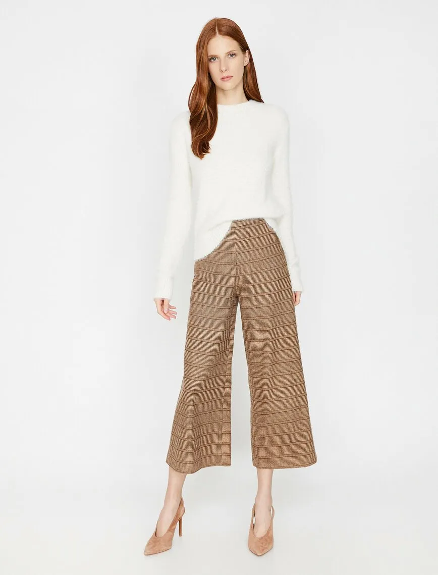 16326 Brown Check Trousers