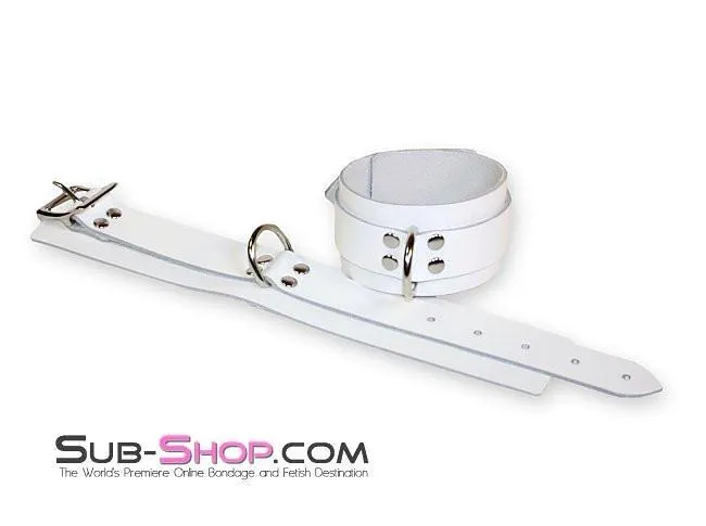 1773A-SIS      Pure Bondage White Leather Wrist Cuffs