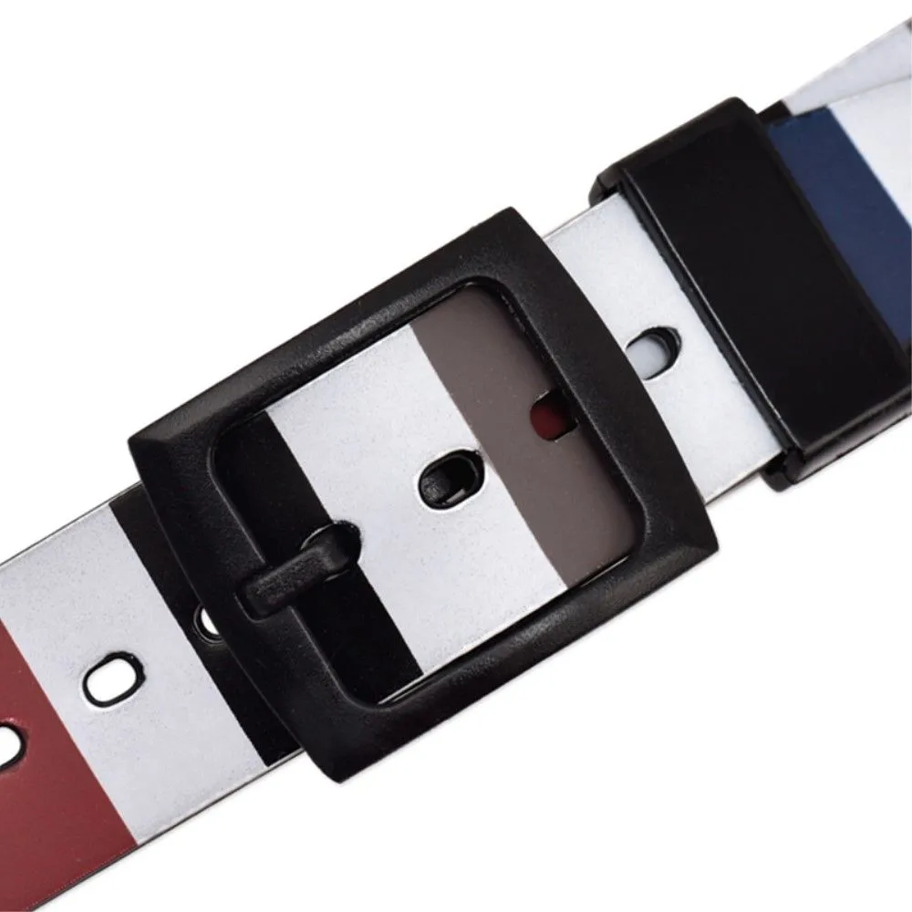 17mm Universal stripe printed silicone watch strap - Black / White Stripe