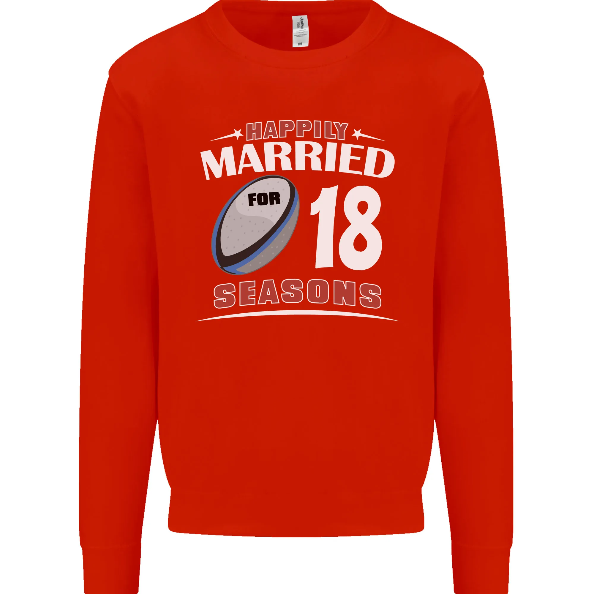 18 Year Wedding Anniversary 18th Rugby Mens Sweatshirt Jumper