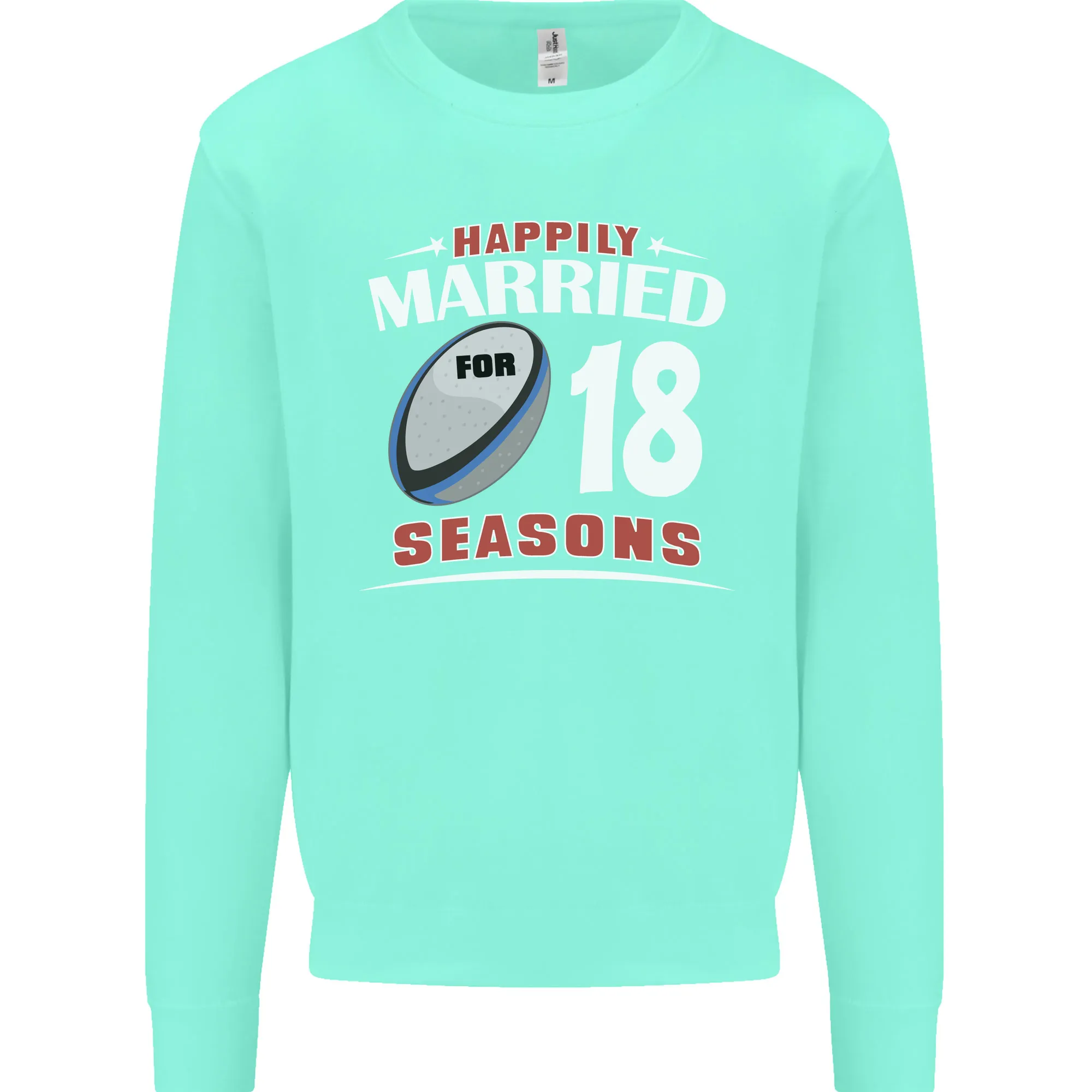 18 Year Wedding Anniversary 18th Rugby Mens Sweatshirt Jumper