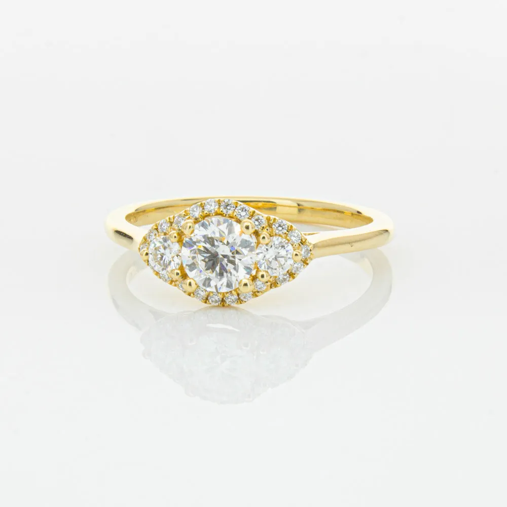 18ct Yellow Gold .44ct Diamond Posie Ring