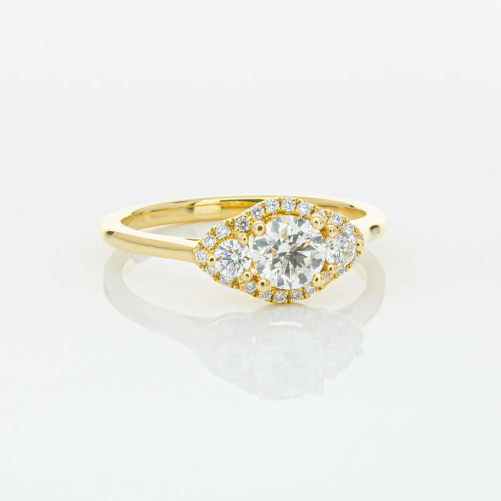 18ct Yellow Gold .44ct Diamond Posie Ring