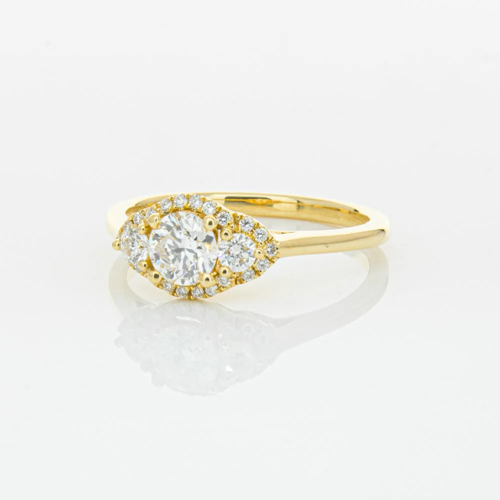 18ct Yellow Gold .44ct Diamond Posie Ring