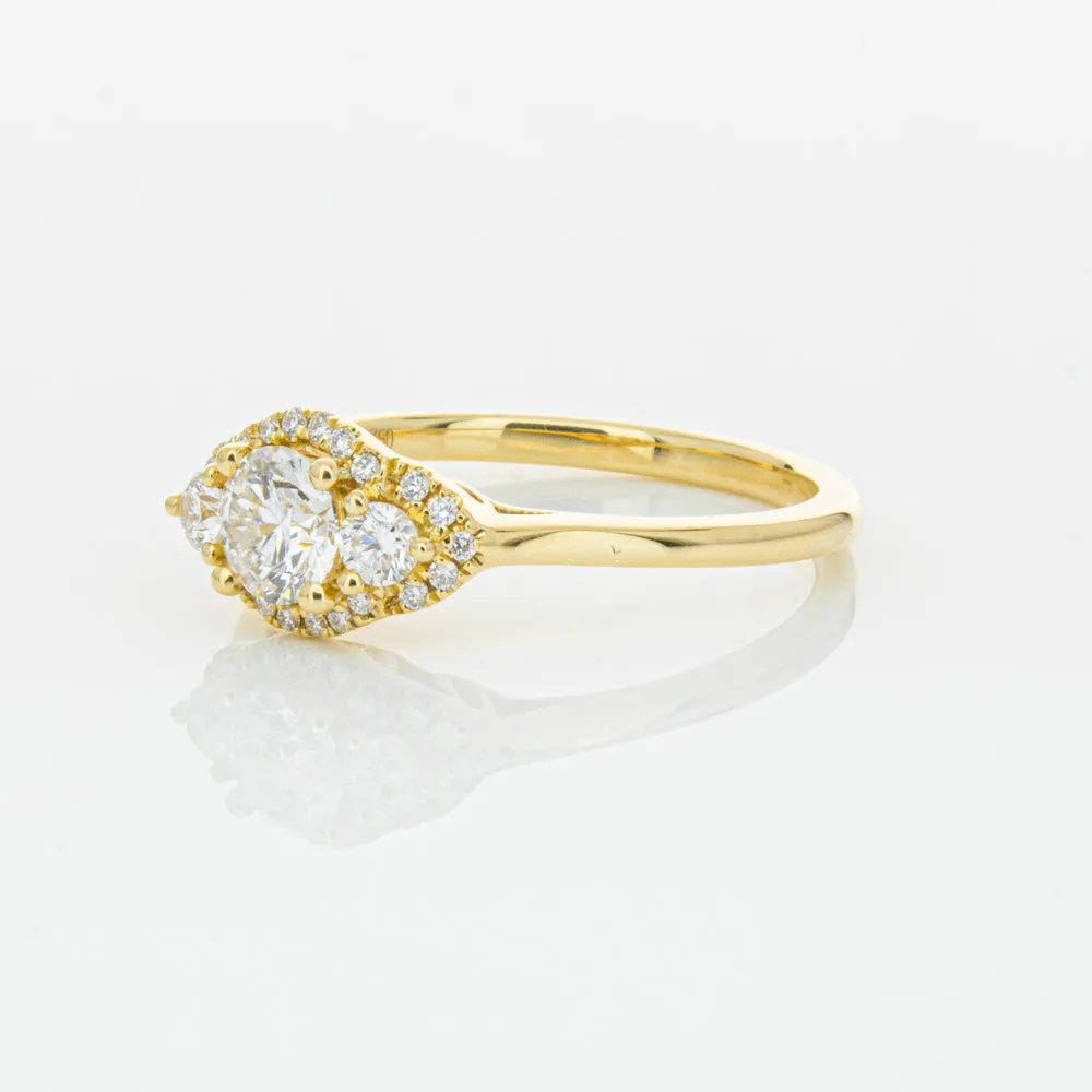 18ct Yellow Gold .44ct Diamond Posie Ring