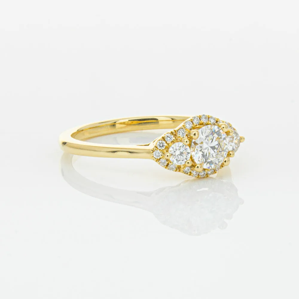 18ct Yellow Gold .44ct Diamond Posie Ring