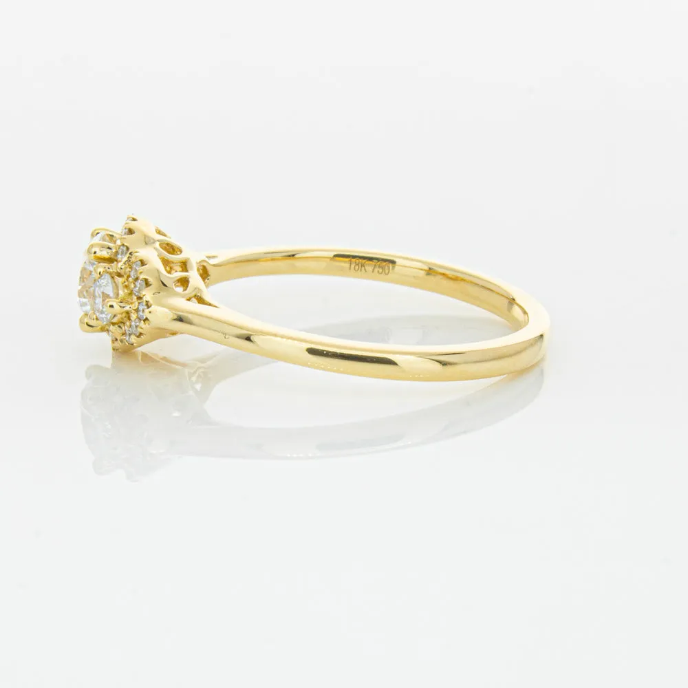 18ct Yellow Gold .44ct Diamond Posie Ring