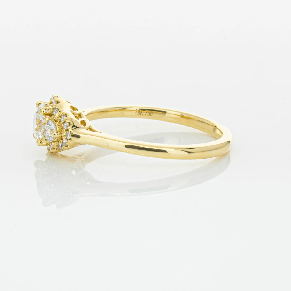 18ct Yellow Gold .44ct Diamond Posie Ring