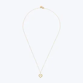 18K Gold and Diamond Love Letter Heart Necklace