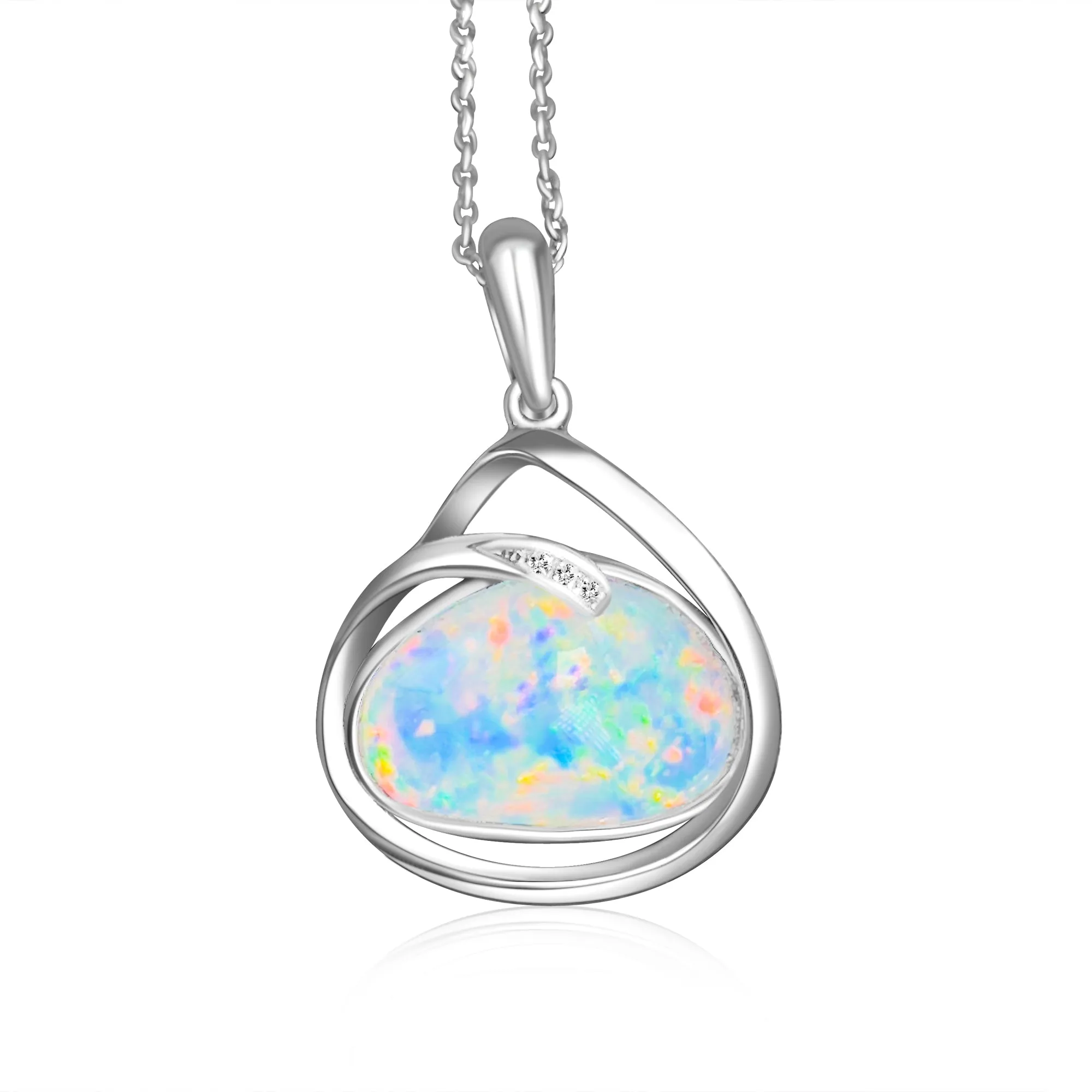 18kt White Gold pendant with one 2.3ct Crystal Opal