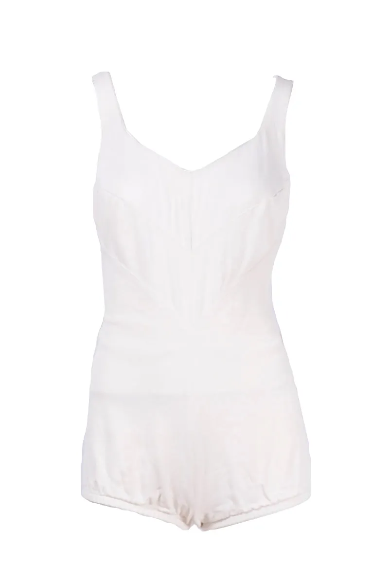 1950s Caltex of California White One Piece Swimsuit