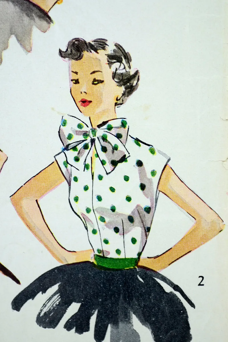 1952 Simplicity 4180 Vintage Blouse Sewing Pattern