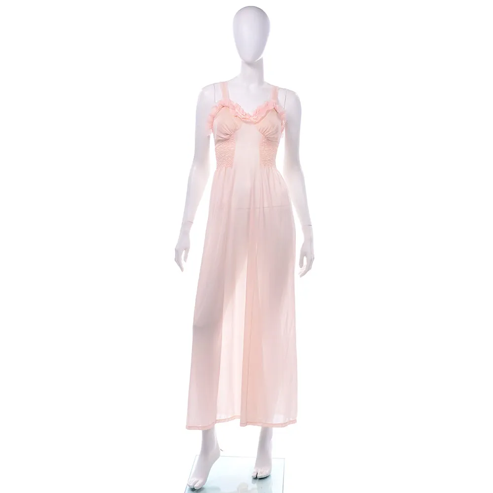 1960s Artemis Pale Pink Vintage Nightgown Size Small