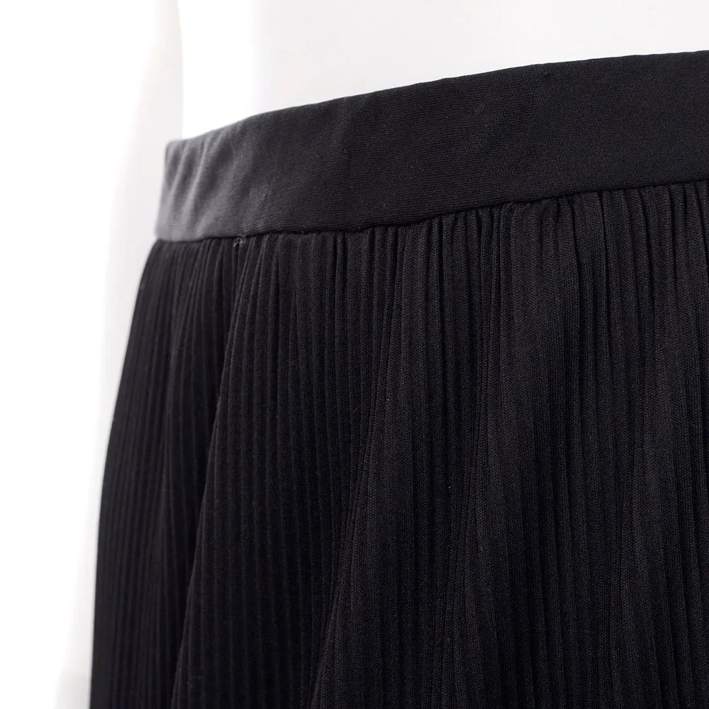 1970s KoKo Knits of California Black Ribbed Maxi Skirt