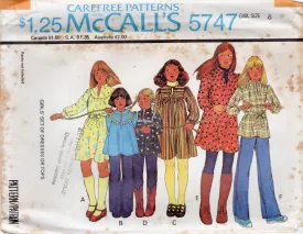 1970's McCall's Child's Yoked Dress or Top Pattern - Chest 27-32" - No. 5747