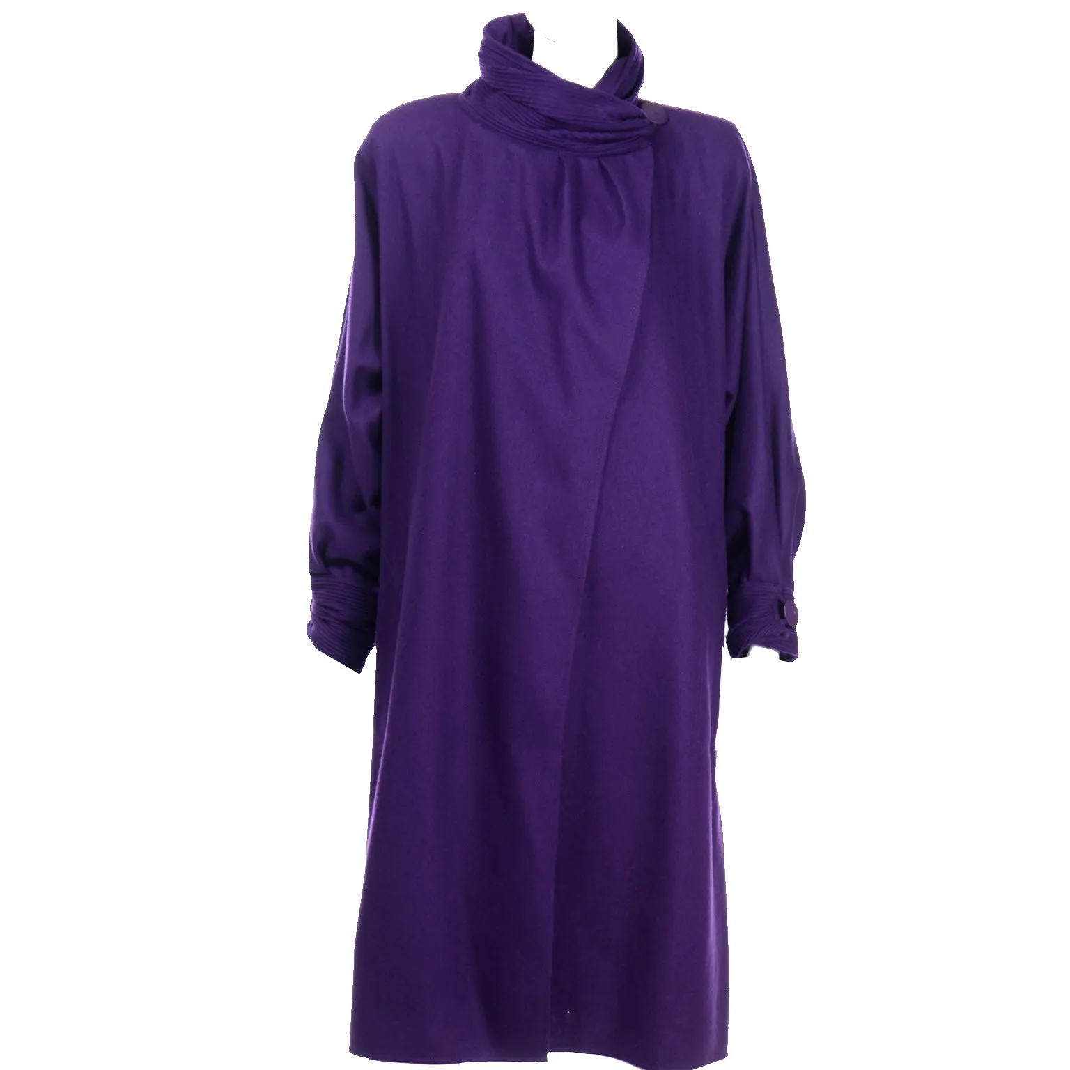 1980s David Ravel Purple Wool Coat