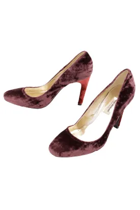 1990s Isaac Mizrahi Velvet Color Block Heels