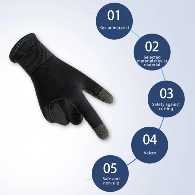 1pair 3mm Diving Gloves Swimming Fish Catching Non-slip Anti-stab Gloves For Adult, Size: XL