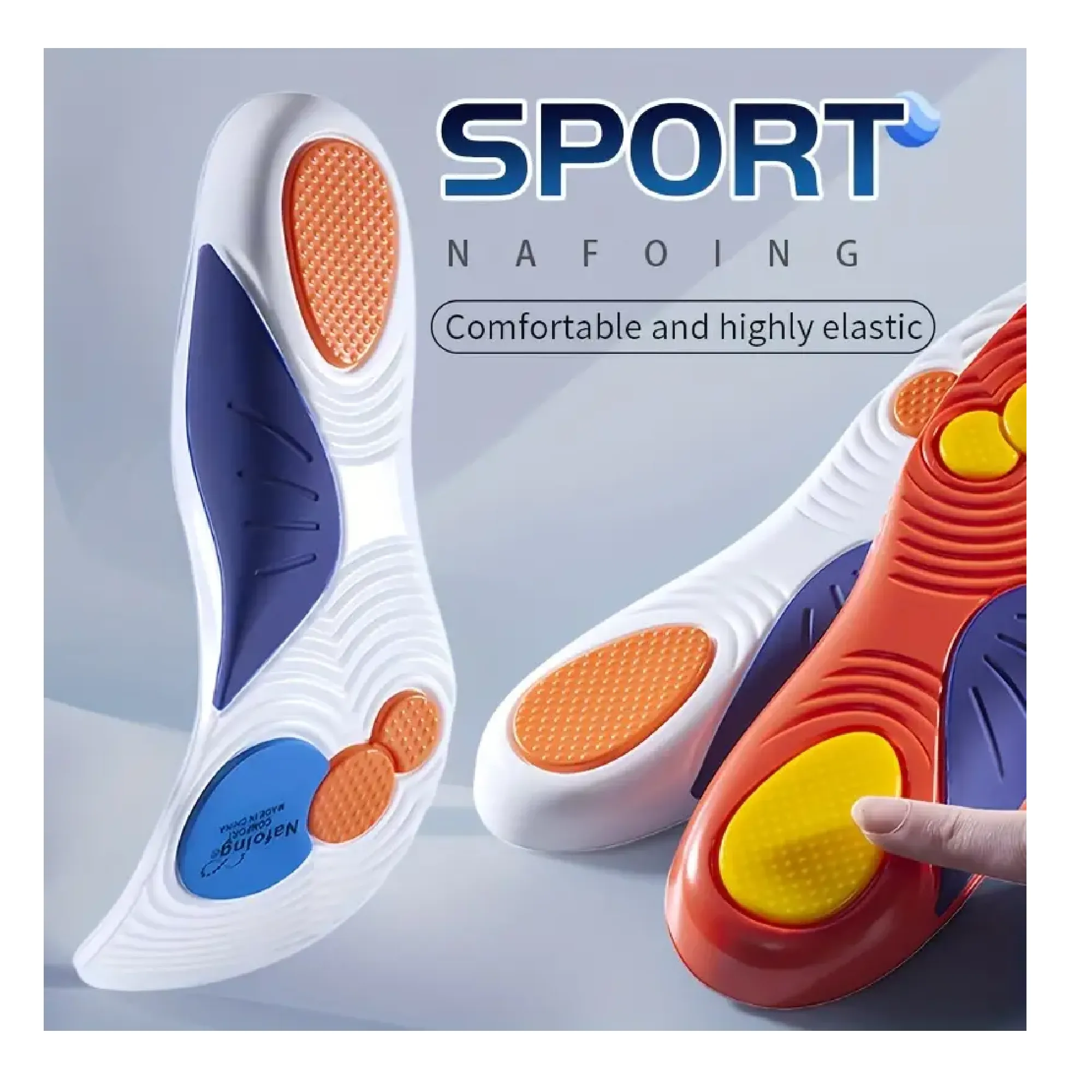 1Pair EVA Breathable Shock-absorbing Insoles For Men & Women