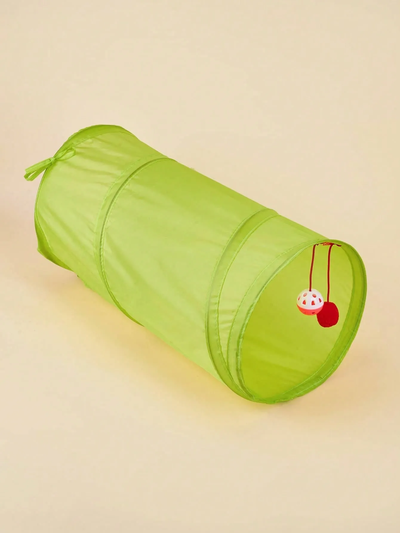 1pc Solid Color Pet Rabbit & Cat Toy With Bell And Foldable Tunnel